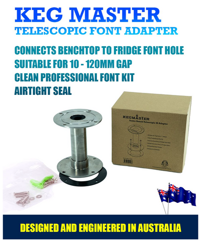 KegMaster under Bench Telescopic SS font adapter