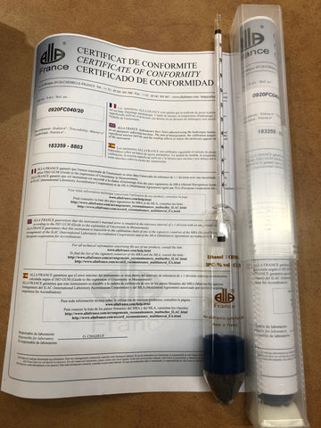 Precision Alcholometers by ALLA FRANCE