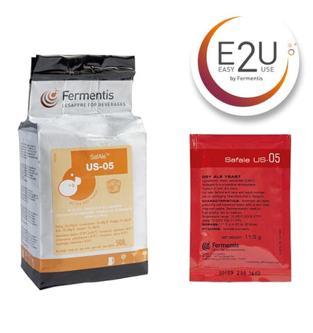 Safale US-05 yeast. 11gm & 500gm sachets