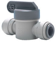 John Guest Acetal shut off valve (for C02,  N2 & liquids) 2 sizes from