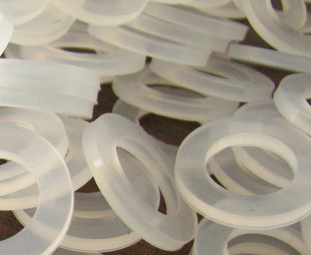 Packet of 3 flat silicone food grade washers