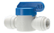 John Guest polypropelene inline valve (4 sizes) for liquid dispense