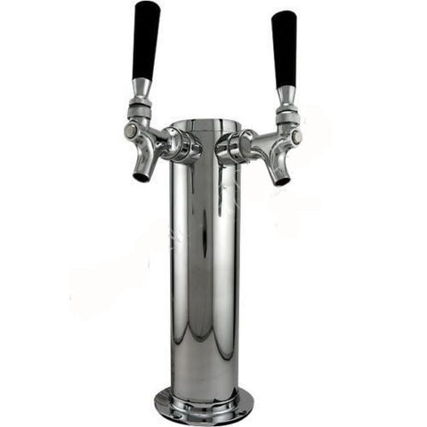 Draft Beer Tower with double Taps (premium stainless steel)